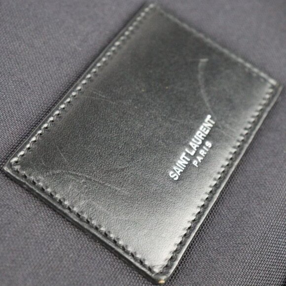 Saint Laurent Paris Backpack Daypack Canvas Leather Black Silver main image 8